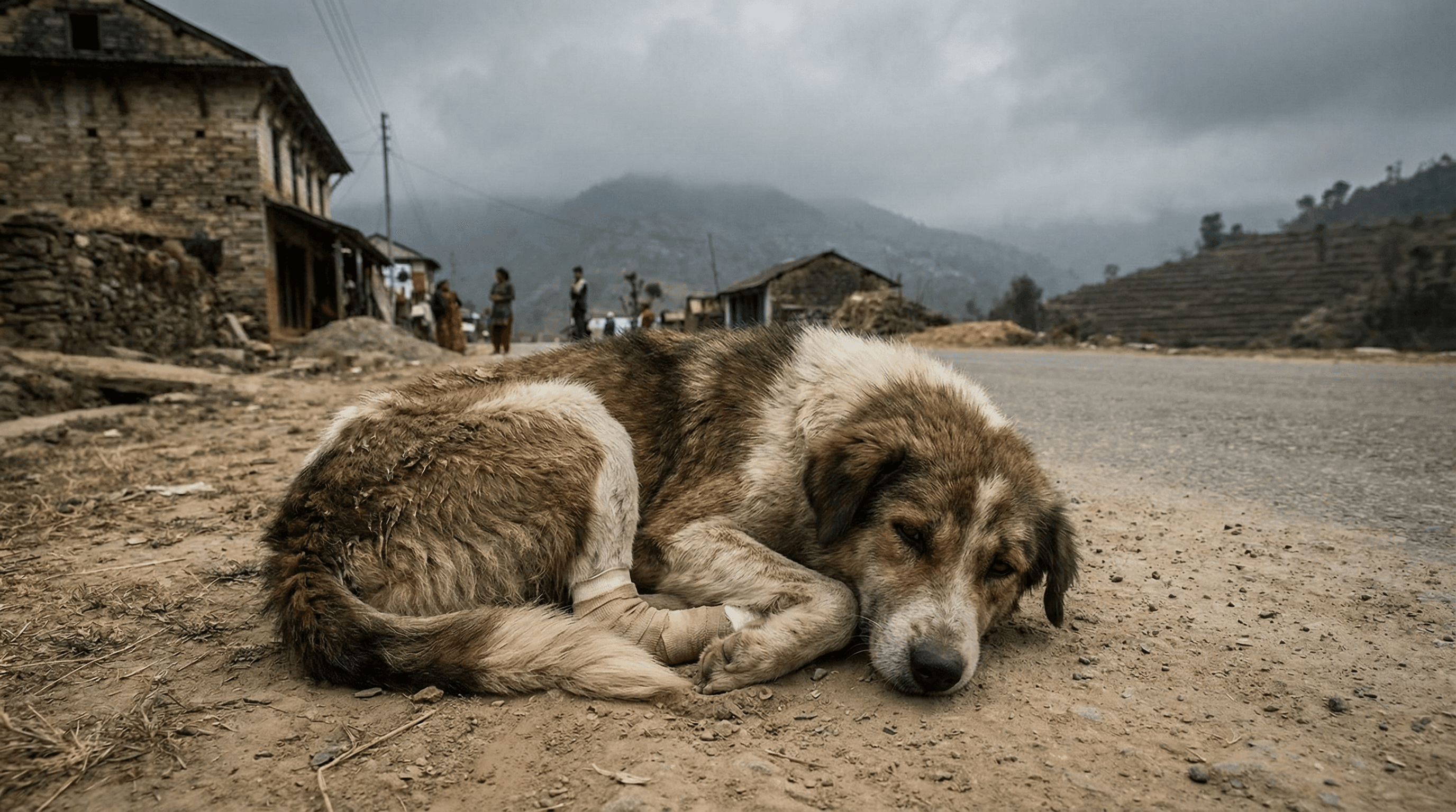 Dog before rescue